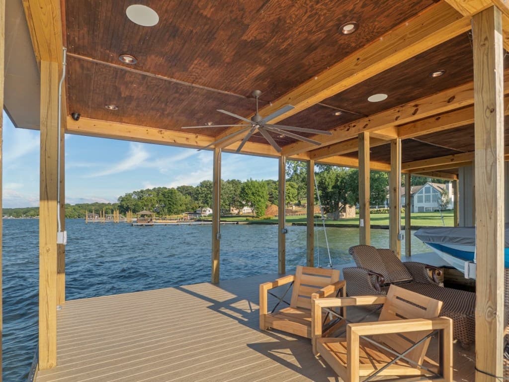 Boat dock in-ceiling speakers