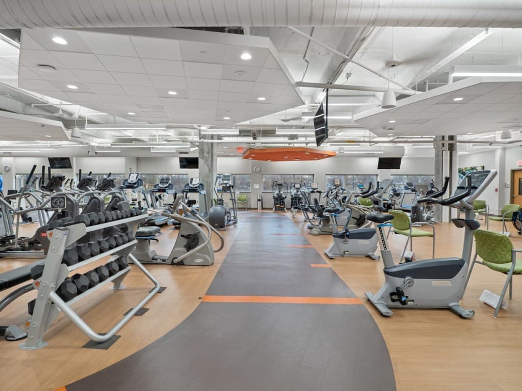 TVs in main workout and weight room