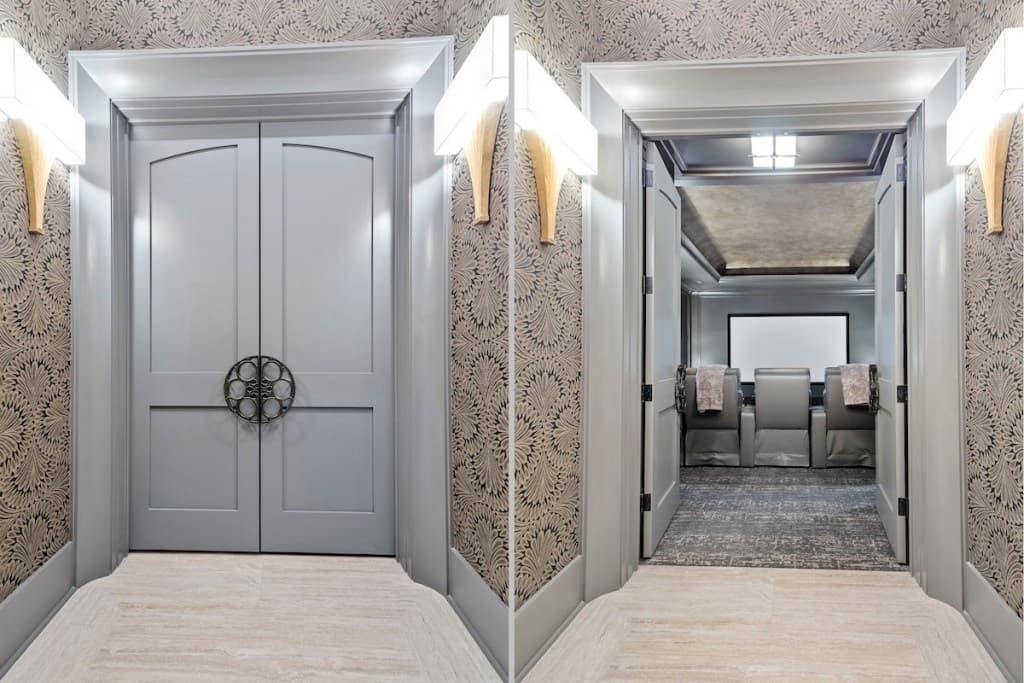 double doors that lead to home theater